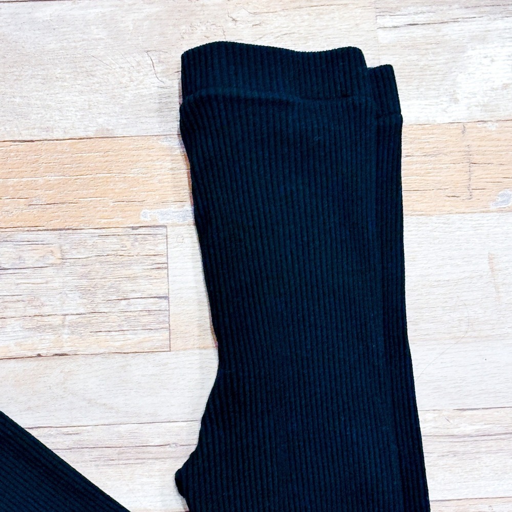 H&M Black Ribbed Leggings | Stretch High Rise Basic | Small - Picture 3 of 7